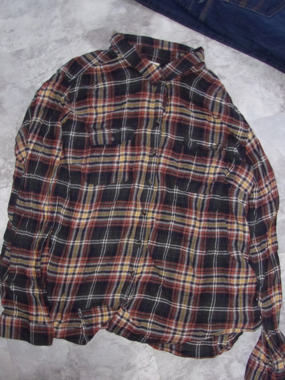 size 3 x womens shirt top  plaid button up down black blouse 3x gorpcore